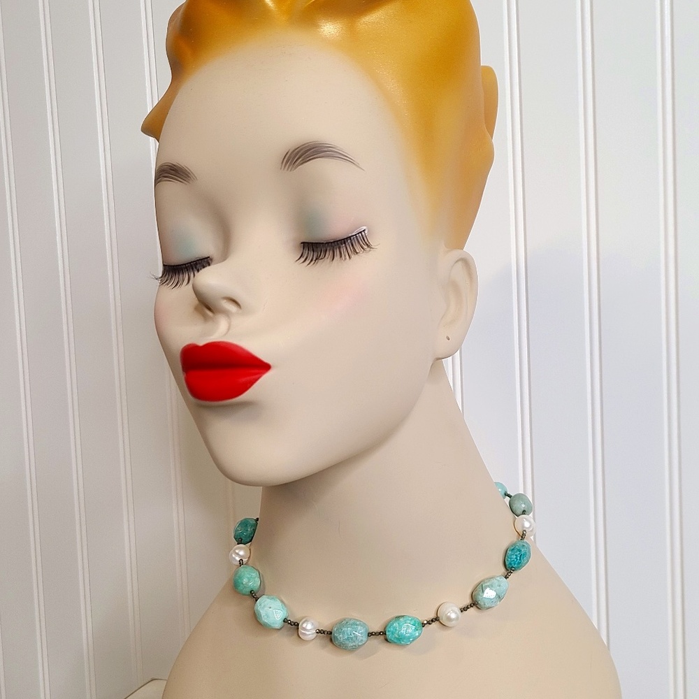 Russian Amazonite & Pyrite Necklace